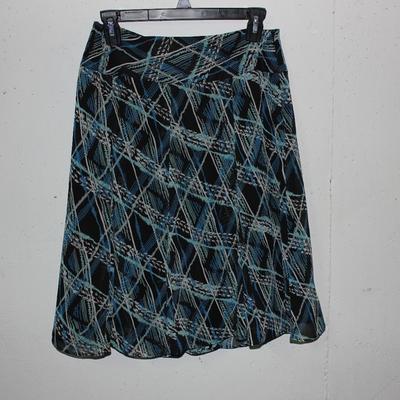 Apostrophe Blue and Black Skirt - Picture 1 of 5